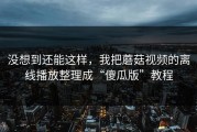 没想到还能这样，我把蘑菇视频的离线播放整理成“傻瓜版”教程